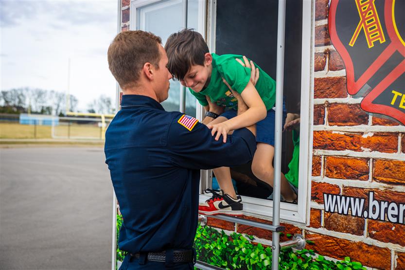 Thompson's Station Elementary students practice fire safety